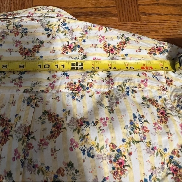 NEW Frank & Eileen Silvio Floral Stripe Untuckable Button Up Shirt Sz L Prairie - Picture 13 of 13